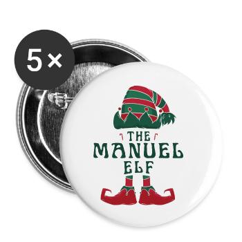 The Manuel Elf Pajama for Funny Christmas Holiday - Buttons small 1''/25 mm (5-pack) - white - Front