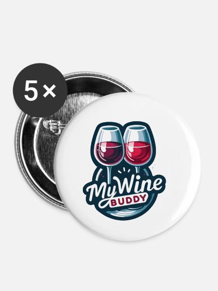 Wine Buddy - Buttons klein 25 mm (5er Pack) - Weiß