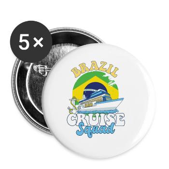 Brazil Cruise Squad Family Vacation Trip - Buttons small 1''/25 mm (5-pack) - white - Front