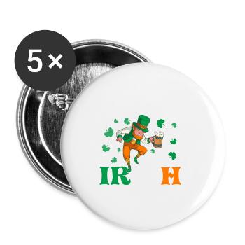 Dance A Jig. Drink A Pint. Be Irish For A Day - Buttons klein 25 mm (5er Pack) - Weiß - Vorne