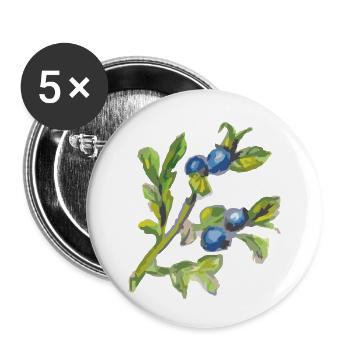 heidelbeere 2 - Buttons klein 25 mm (5er Pack) - Weiß - Vorne