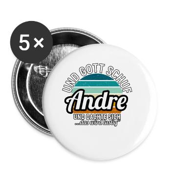 Andreas - Buttons klein 25 mm (5er Pack) - Weiß - Vorne