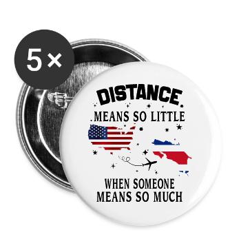 Distanz bedeutet so wenig, wenn jemand viel bedeutet - Buttons klein 25 mm (5er Pack) - Weiß - Vorne