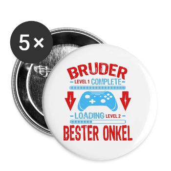 Bruder Level Complete Werdender Onkel Loading - Buttons klein 25 mm (5er Pack) - Weiß - Vorne