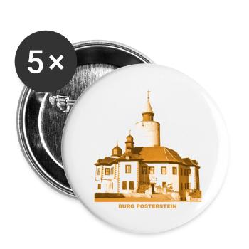 Posterstein Burg Altenburger Land Thuringe - Lot de 5 petits badges (25 mm) - blanc - Devant