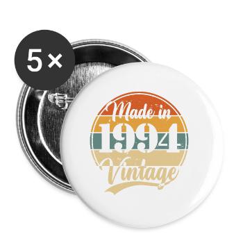 Vintage 1994 Geburtstagsgeschenk 30 Jahre - Buttons klein 25 mm (5er Pack) - Weiß - Vorne