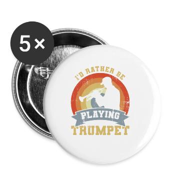 Trompeter Spruch - Buttons klein 25 mm (5er Pack) - Weiß - Vorne