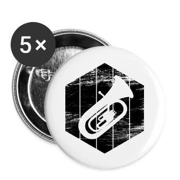 Tuba - Buttons small 1''/25 mm (5-pack) - white - Front