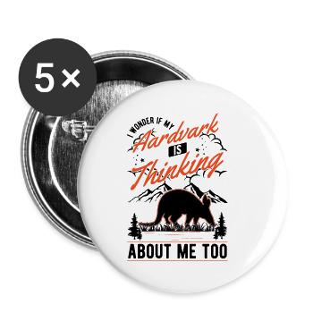 Aardvark Cadeau Aardvark - Lot de 5 petits badges (25 mm) - blanc - Devant