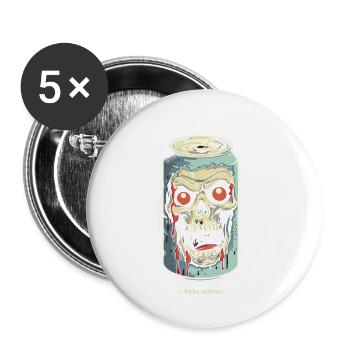 The Horror Skull Soda Can - Buttons small 1''/25 mm (5-pack) - white - Front