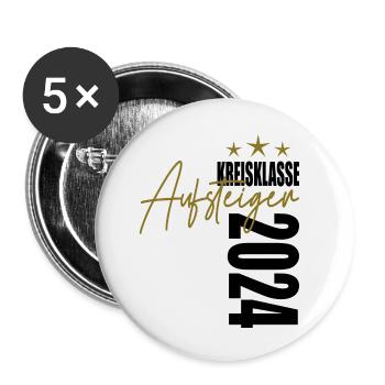 Aufsteiger Kreisklasse 2024 Aufstiegstrikot - Buttons klein 25 mm (5er Pack) - Weiß - Vorne