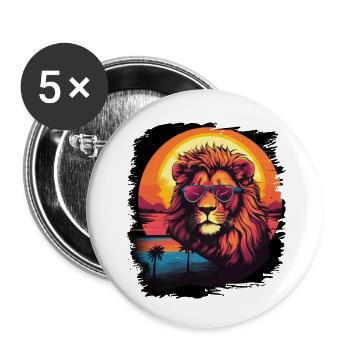 lion dog church sayings cut meme design awesome - Buttons klein 25 mm (5er Pack) - Weiß - Vorne