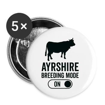 Cow breeding mode on - Ayrshire - Buttons small 1''/25 mm (5-pack) - white - Front