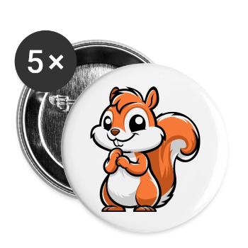 Cheeky Little Squirrel - Buttons small 1''/25 mm (5-pack) - white - Front