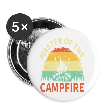 Master of the Campfire - Buttons small 1''/25 mm (5-pack) - white - Front
