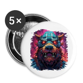 animal art wildlife humor present idea fun - Buttons klein 25 mm (5er Pack) - Weiß - Vorne