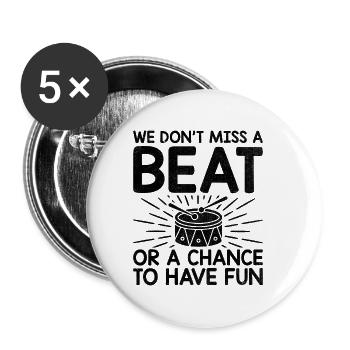 Drum Corps Marching Band Drum Corp Music Percussio - Buttons small 1''/25 mm (5-pack) - white - Front