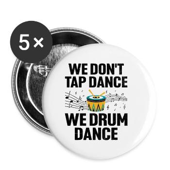 Corps de tambours Fanfare Drum Corp Musique Percussio - Lot de 5 petits badges (25 mm) - blanc - Devant