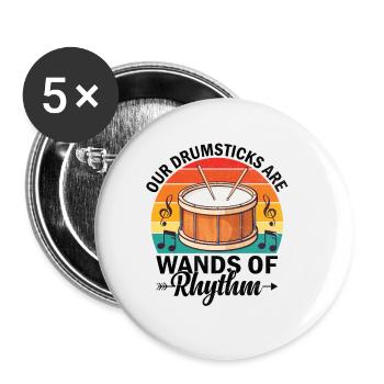 Drum Corps Marching Band Drum Corp Music Percussio - Buttons small 1''/25 mm (5-pack) - white - Front