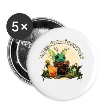 Vor Glühwürmchen Lustiges Wortspiel Spruch - Buttons klein 25 mm (5er Pack) - Weiß - Vorne