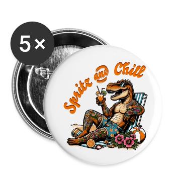 Spritz and Chill - Buttons klein 25 mm (5er Pack) - Weiß - Vorne