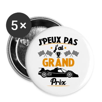 Ich kann nicht, ich habe einen Grand Prix - Buttons klein 25 mm (5er Pack) - Weiß - Vorne