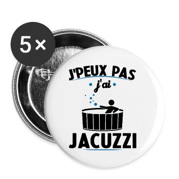 I can't I have a jacuzzi - Buttons small 1''/25 mm (5-pack) - white - Front