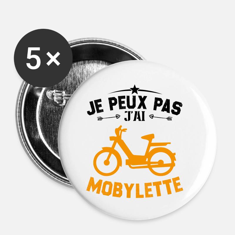 I can't I have moped gift - Buttons small 1''/25 mm (5-pack) - white