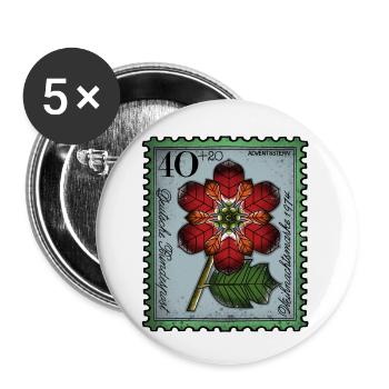 Stamp Advent Star - Buttons small 1''/25 mm (5-pack) - white - Front