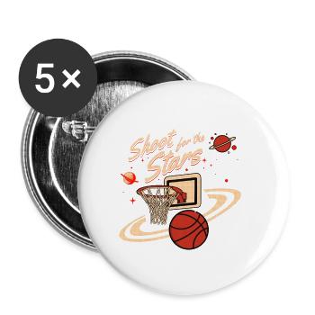 Basketball Shoot for the Stars - Buttons small 1''/25 mm (5-pack) - white - Front