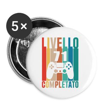 Stufe 71 - Buttons klein 25 mm (5er Pack) - Weiß - Vorne