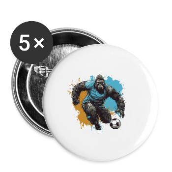Gorilla Soccer Sports Team - Buttons small 1''/25 mm (5-pack) - white - Front