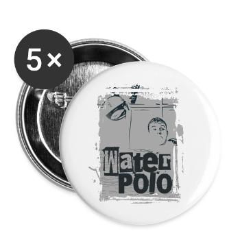 Wasserball minimalistisch - Buttons klein 25 mm (5er Pack) - Weiß - Vorne