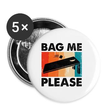 Joueurs De Cornhole Cornhole Sports Drôle De Cornhole Be - Lot de 5 petits badges (25 mm) - blanc - Devant