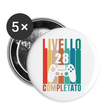 Unlocked Level 28 - Buttons small 1''/25 mm (5-pack) - white - Front