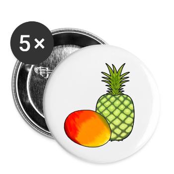 Mango, Fruit, Fruits, Pineapple, Vegetarian, Food - Buttons small 1''/25 mm (5-pack) - white - Front
