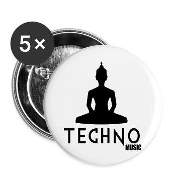 techno music 1 - Buttons small 1''/25 mm (5-pack) - white - Front
