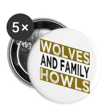 family traditions funny sayings gray wolves - Buttons klein 25 mm (5er Pack) - Weiß - Vorne