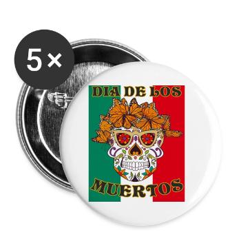 DIA DE LOS MUERTOS - Buttons klein 25 mm (5er Pack) - Weiß - Vorne