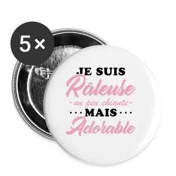 Grumpy but adorable personalized humor gift - Buttons small 1''/25 mm (5-pack) - white - Front
