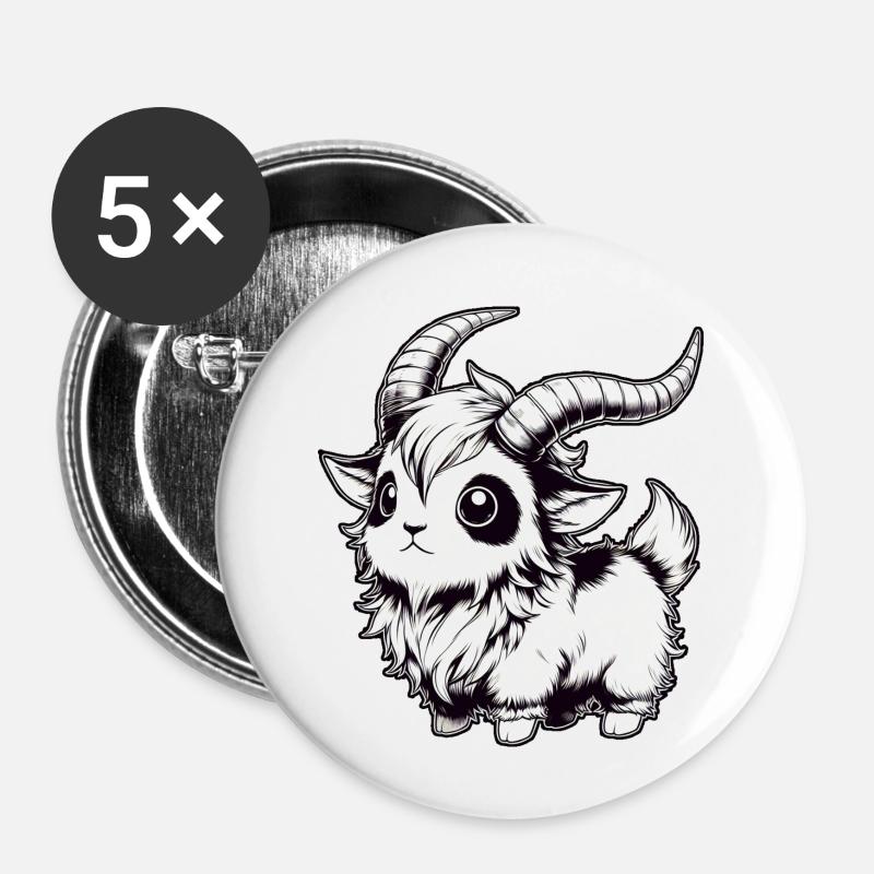 F*cking Evil Goat - Buttons small 1''/25 mm (5-pack) - white