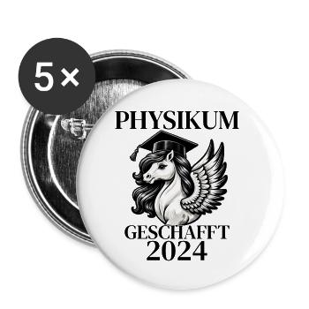 Physikum geschafft!!! Medizinstudent Universität - Buttons klein 25 mm (5er Pack) - Weiß - Vorne