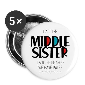 Middle Sister - Buttons small 1''/25 mm (5-pack) - white - Front