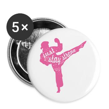 Female karateka - Buttons small 1''/25 mm (5-pack) - white - Front