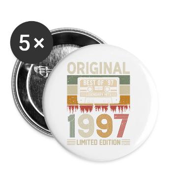 Happy 27th Birthday Vintage Gift 1997 - Buttons small 1''/25 mm (5-pack) - white - Front