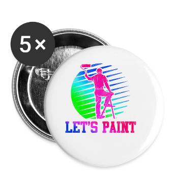 House Painter Decorator Retro 80s - Buttons klein 25 mm (5er Pack) - Weiß - Vorne