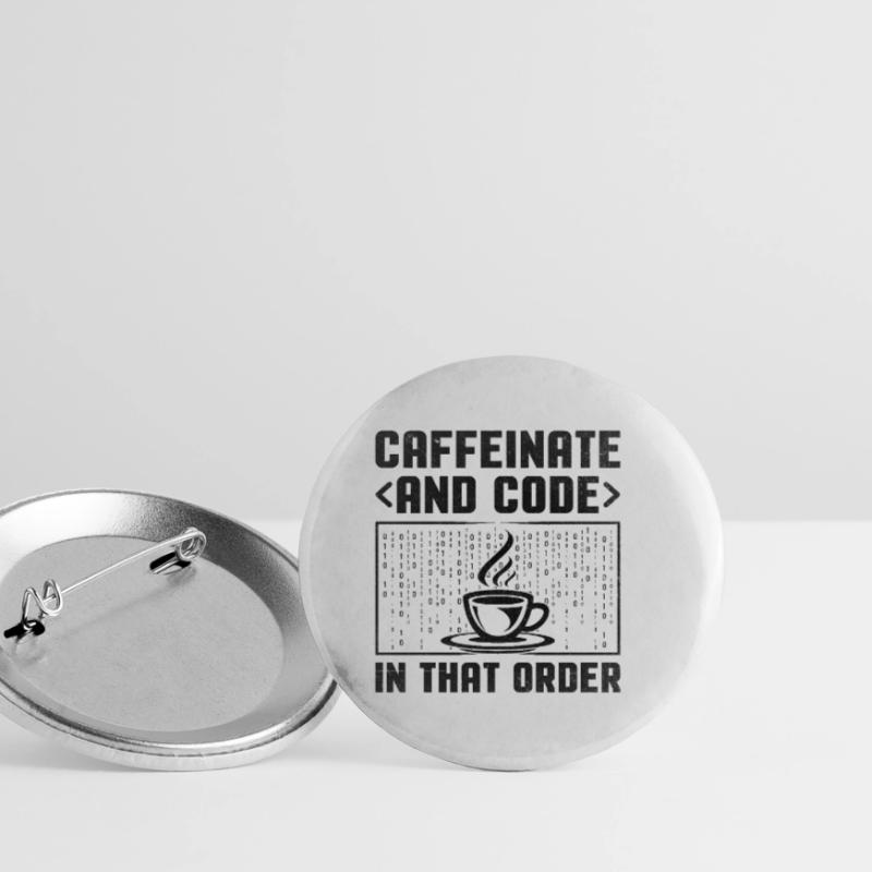 Café Codage Programmeur Codeur Développeur Nerd Coff Lot de 5 petits badges (25 mm)
