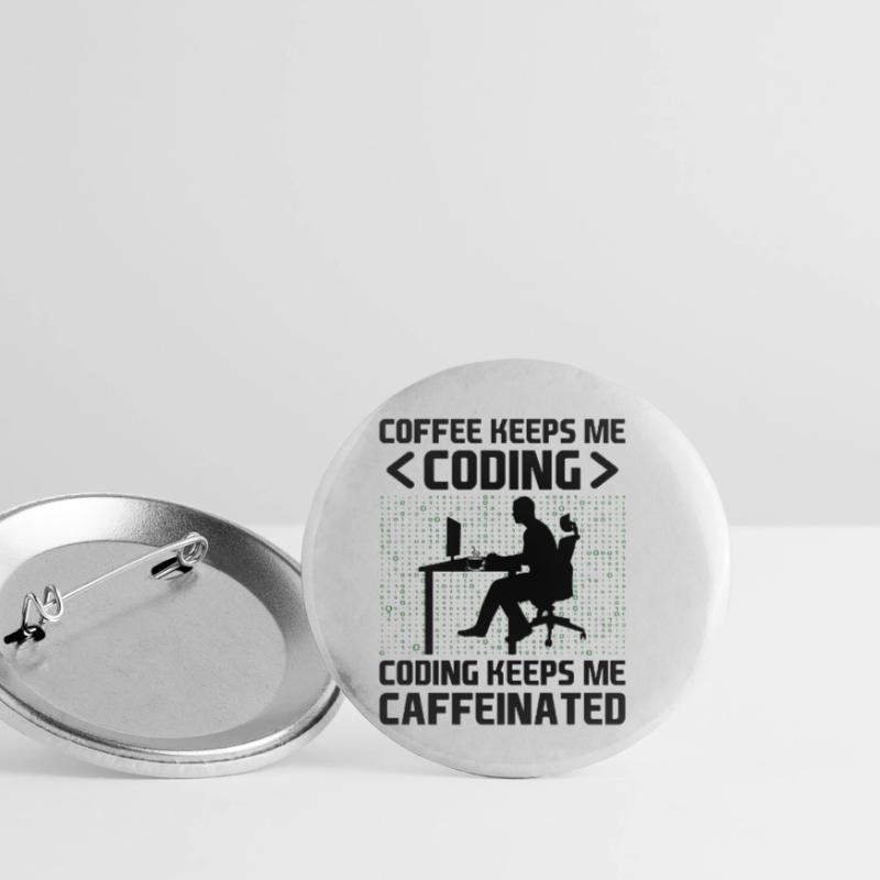 Coffee Coding Programmer Coder Developer Nerd Coff Buttons small 1''/25 mm (5-pack)