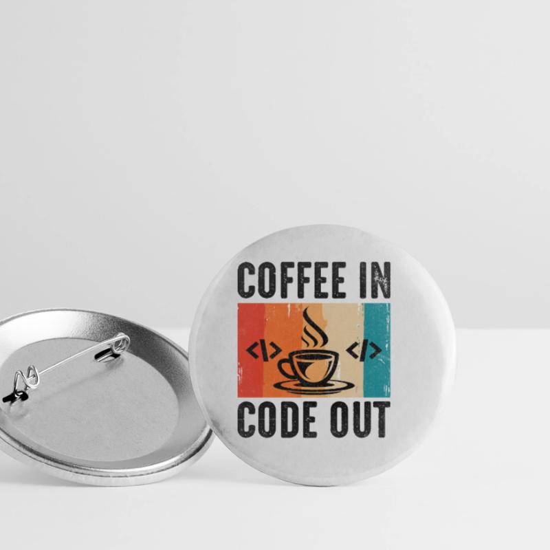 Kaffee-Codierung Programmierer Programmierer Entwickler Nerd Coff Buttons klein 25 mm (5er Pack)