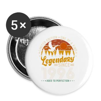 Zeitreise 1996 – Vintage Geburtstagsgeschenk - Buttons klein 25 mm (5er Pack) - Weiß - Vorne